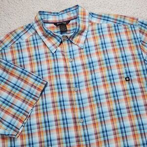 Marmot Shirt Mens XL Multicolor Plaid Short Sleeve Button Up Lightweight Casual